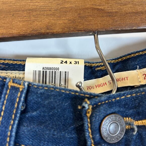 Levi’s NWT 70s High Straight Dark Wash Jeans Women’s Size 24 - Picture 7 of 8